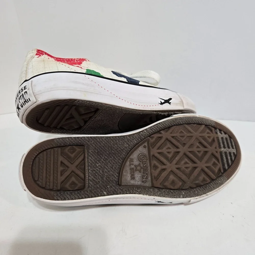 Converse All Stars‎ Youth Size 1 / 32 World Map sneakers Geography Travel Canvas